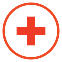 Red Cross Symbol in a circle