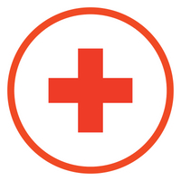 Red Cross Symbol in a circle